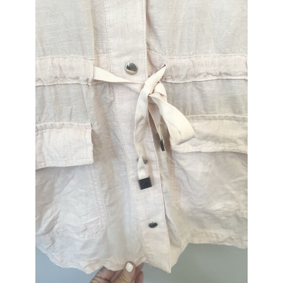 RACHEL ROY Size Small 100% linen Pink Hooded Jacket Lightweight Spring Top - Picture 3 of 7
